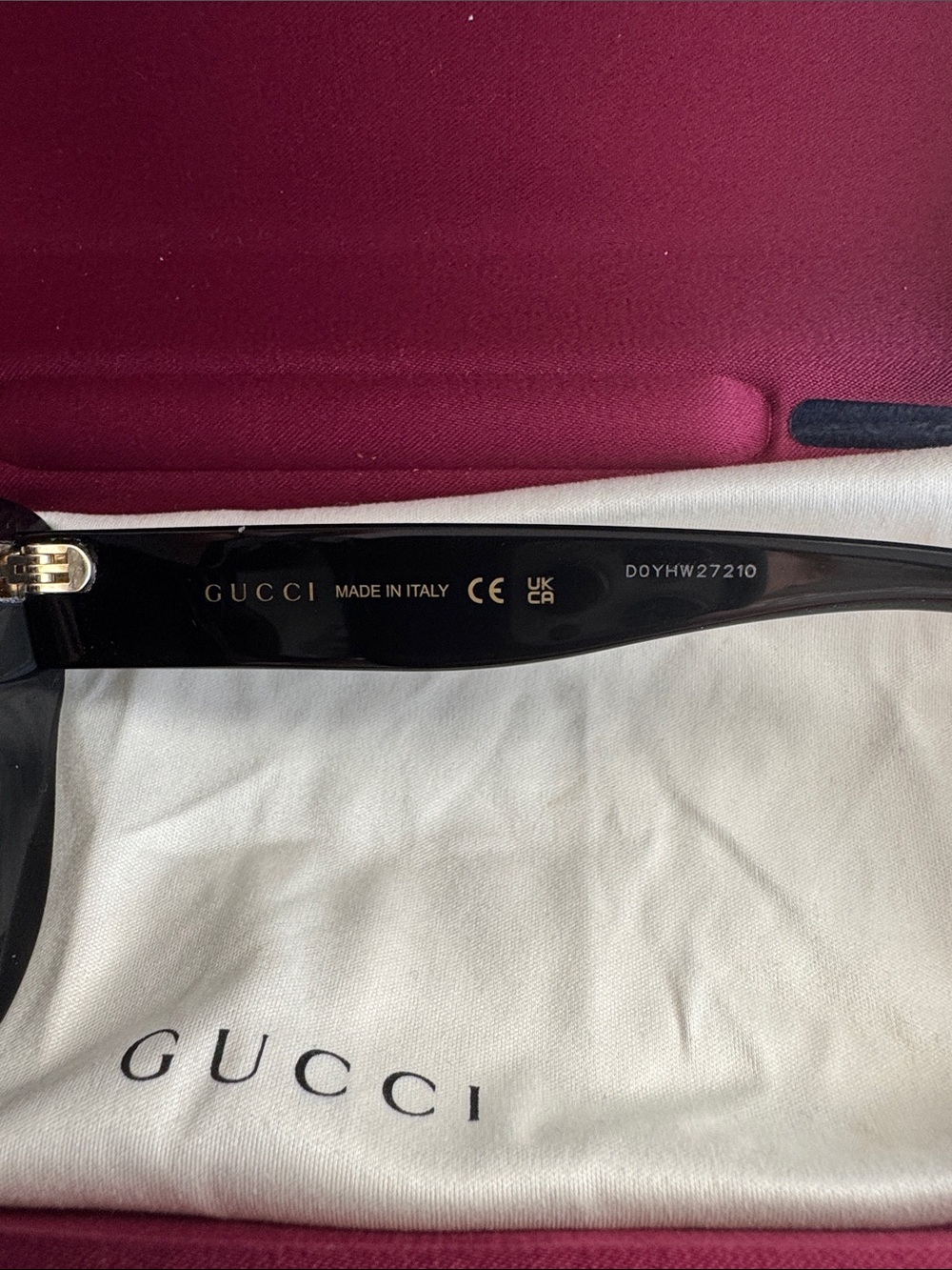 Gucci Black Oversized Square Women's Sunglasses - Picture 3 of 4